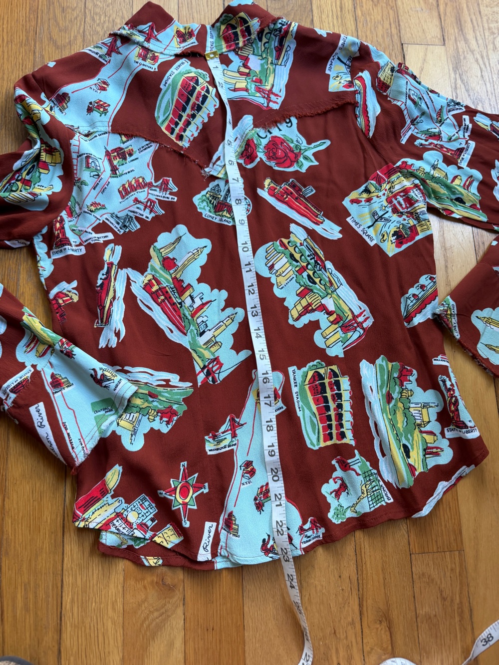 Vintage ivy jane travel print snap shirt - Picture 7 of 8